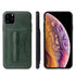 For iPhone 11 Pro Max Fierre Shann Full Coverage Protective Leather Case with Holder & Car...(Green)