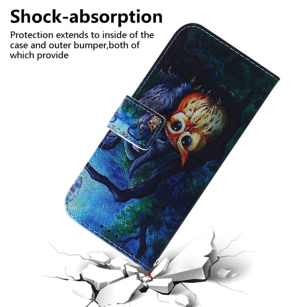 For iPhone 11 Pro 3D Colored Drawing Horizontal Flip Leather Case, with Holder ...(Oil Painting Owl)
