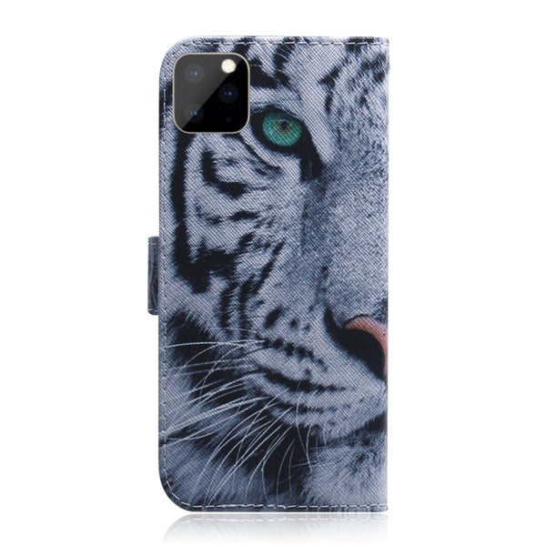 For iPhone 11 Pro 3D Colored Drawing Horizontal Flip Leather Case, with Holder & Card Slot...(Tiger)