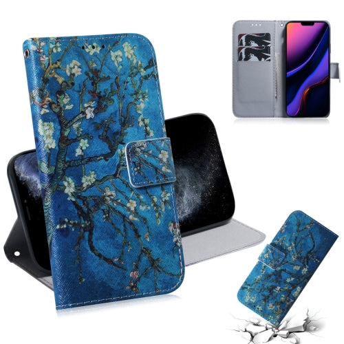 For iPhone 11 Pro 3D Colored Drawing Horizontal Flip Leather Case, with Holder & ...(Apricot Flower)