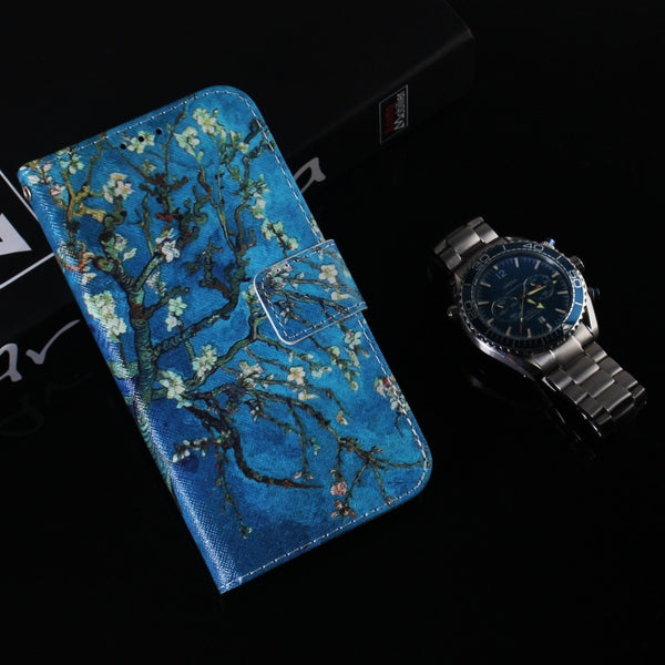 For iPhone 11 Pro 3D Colored Drawing Horizontal Flip Leather Case, with Holder & ...(Apricot Flower)