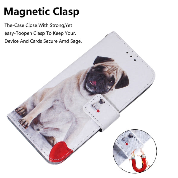 For iPhone 11 Pro 3D Colored Drawing Horizontal Flip Leather Case, with Holder & Card Slot &...(Pug)