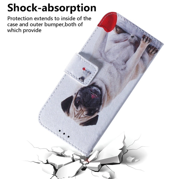 For iPhone 11 Pro 3D Colored Drawing Horizontal Flip Leather Case, with Holder & Card Slot &...(Pug)