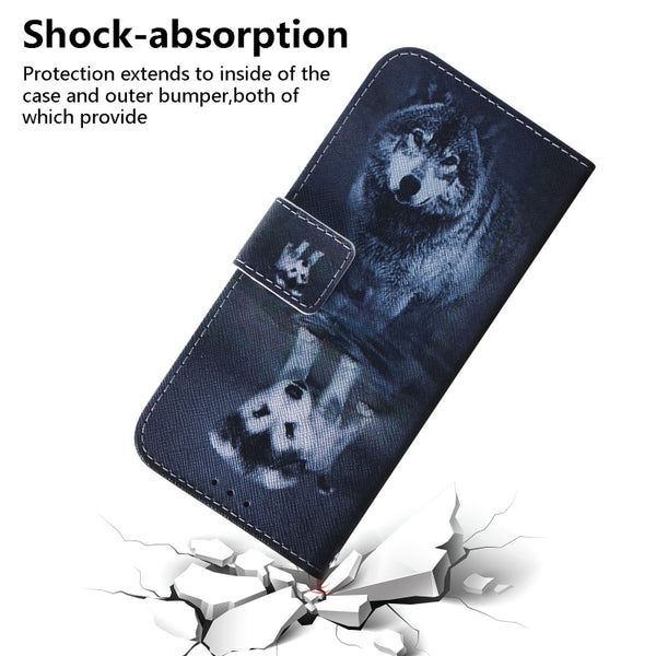 For iPhone 11 Pro 3D Colored Drawing Horizontal Flip Leather Case, with Holder & Ca...(Wolf and Dog)