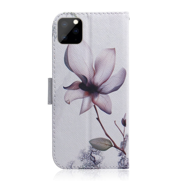 For iPhone 11 Pro 3D Colored Drawing Horizontal Flip Leather Case, with Holder & Card S...(Magnolia)