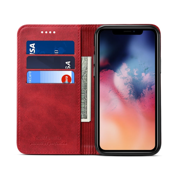 Suteni Calf Texture Horizontal Flip Leather Case with Holder & Card Slots & Wallet for iPhon...(Red)