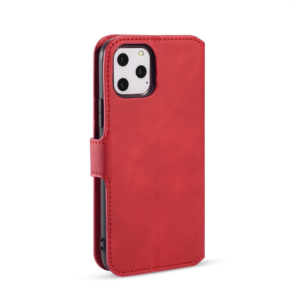 DG.MING Retro Oil Side Horizontal Flip Case with Holder & Card Slots & Wallet for iPhone 11 ...(Red)