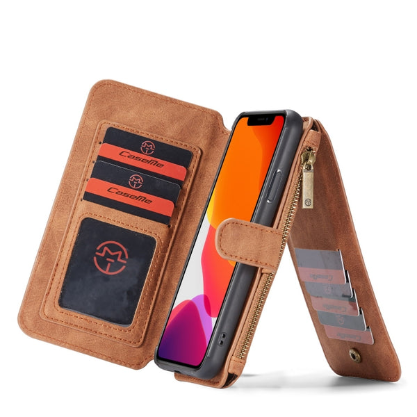 For iPhone 11 Pro CaseMe-007 Detachable Multifunctional Horizontal Flip Leather Case with ...(Brown)