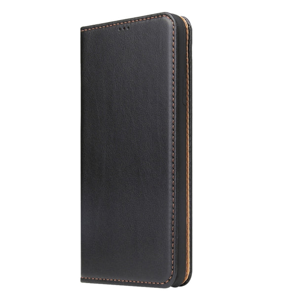 Fierre Shann PU Genuine Leather Texture Horizontal Flip Leather Case with Holder & Card Sl...(Black)