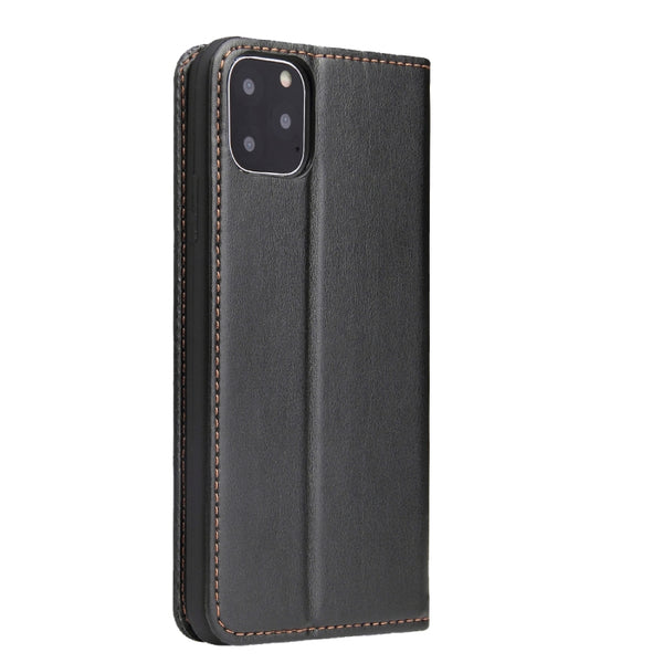 Fierre Shann PU Genuine Leather Texture Horizontal Flip Leather Case with Holder & Card Sl...(Black)