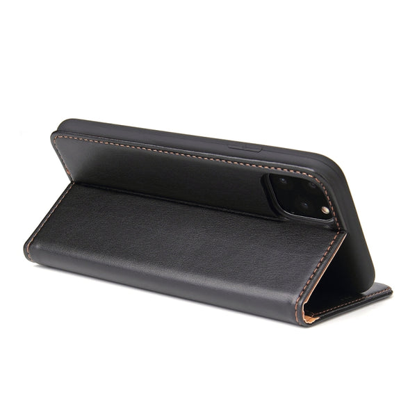 Fierre Shann PU Genuine Leather Texture Horizontal Flip Leather Case with Holder & Card Sl...(Black)