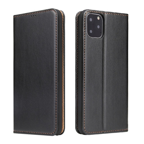 Fierre Shann PU Genuine Leather Texture Horizontal Flip Leather Case with Holder & Card Sl...(Black)