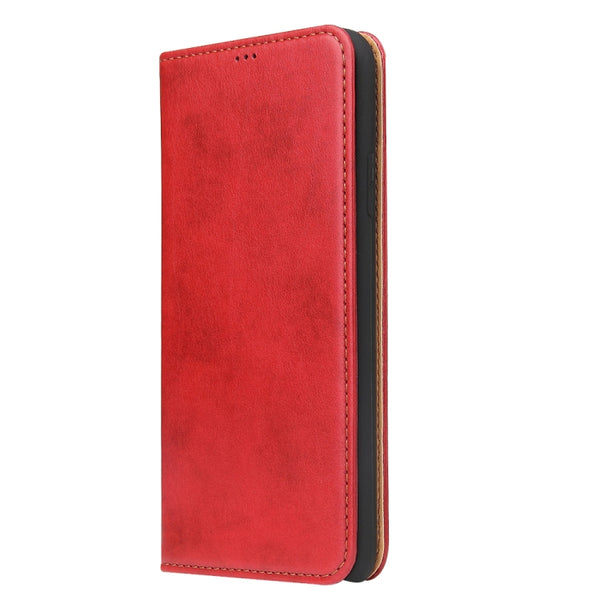 Fierre Shann PU Genuine Leather Texture Horizontal Flip Leather Case with Holder & Card Slot...(Red)