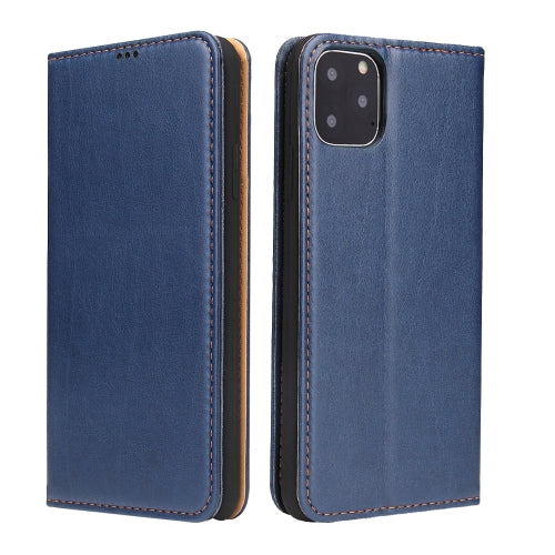Fierre Shann PU Genuine Leather Texture Horizontal Flip Leather Case with Holder & Card Slo...(Blue)