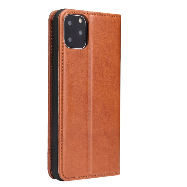 Fierre Shann PU Genuine Leather Texture Horizontal Flip Leather Case with Holder & Card Sl...(Brown)