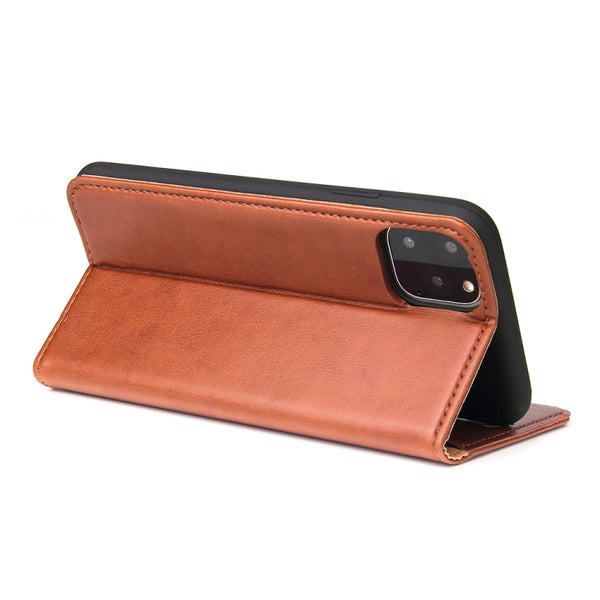 Fierre Shann PU Genuine Leather Texture Horizontal Flip Leather Case with Holder & Card Sl...(Brown)