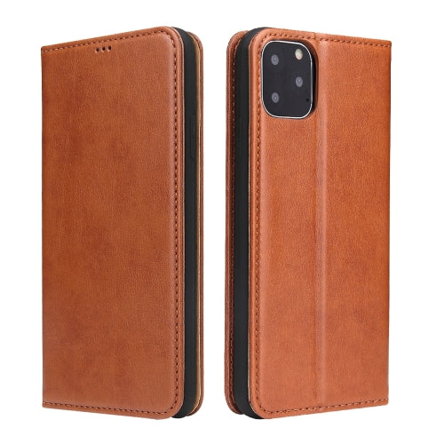 Fierre Shann PU Genuine Leather Texture Horizontal Flip Leather Case with Holder & Card Sl...(Brown)