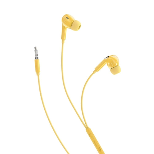 ROCK Space ES07 3.5mm Interface Stereo Music In Ear Wired Earphone(Yellow)
