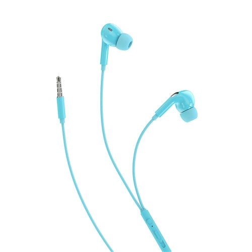 ROCK Space ES07 3.5mm Interface Stereo Music In Ear Wired Earphone(Blue)