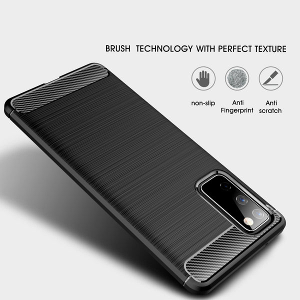 For Samsung Galaxy S20 FE Brushed Texture Carbon Fiber TPU Case(Black)