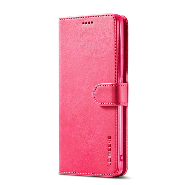 For Samsung Galaxy S21 Ultra 5G LC.IMEEKE Calf Texture Horizontal Flip Leather Case with Hol...(Red)