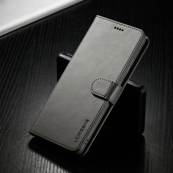 For Samsung Galaxy S21 Ultra 5G LC.IMEEKE Calf Texture Horizontal Flip Leather Case with Ho...(Grey)