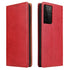 For Samsung Galaxy S21 Ultra 5G Fierre Shann PU Genuine Leather Texture Horizontal Flip Leat...(Red)