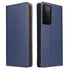 For Samsung Galaxy S21 Ultra 5G Fierre Shann PU Genuine Leather Texture Horizontal Flip Lea...(Blue)