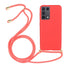 For Samsung Galaxy S21 Ultra 5G Wheat Straw Material TPU Protective Case with Lanyard(Red)