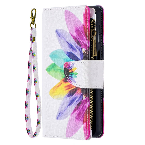 For Samsung Galaxy A32 5G Colored Drawing Pattern Zipper Horizontal Flip Leather Case...(Sun Flower)