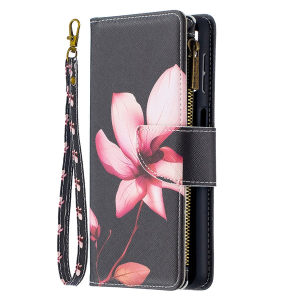 For Samsung Galaxy A32 5G Colored Drawing Pattern Zipper Horizontal Flip Leather Case with...(Lotus)