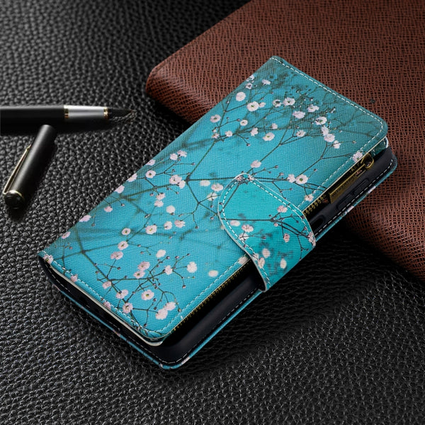 For Samsung Galaxy A32 5G Colored Drawing Pattern Zipper Horizontal Flip Leather Ca...(Plum Blossom)