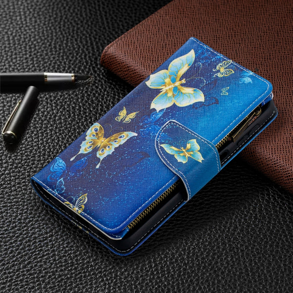 For Samsung Galaxy A32 5G Colored Drawing Pattern Zipper Horizontal Flip Leather ...(Gold Butterfly)