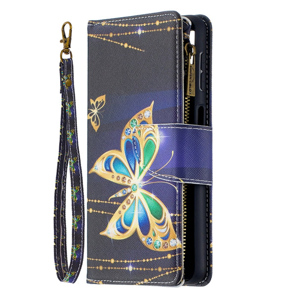 For Samsung Galaxy A32 5G Colored Drawing Pattern Zipper Horizontal Flip Leather C...(Big Butterfly)