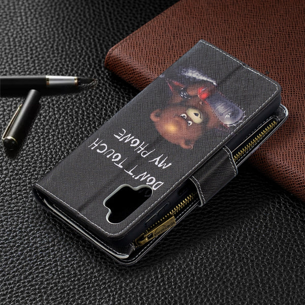 For Samsung Galaxy A32 5G Colored Drawing Pattern Zipper Horizontal Flip Leather Case with ...(Bear)