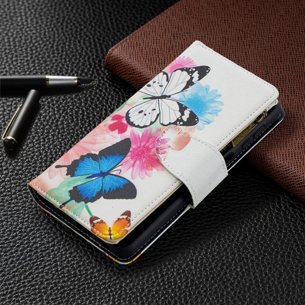 For Samsung Galaxy A32 5G Colored Drawing Pattern Zipper Horizontal Flip Leather...(Two Butterflies)