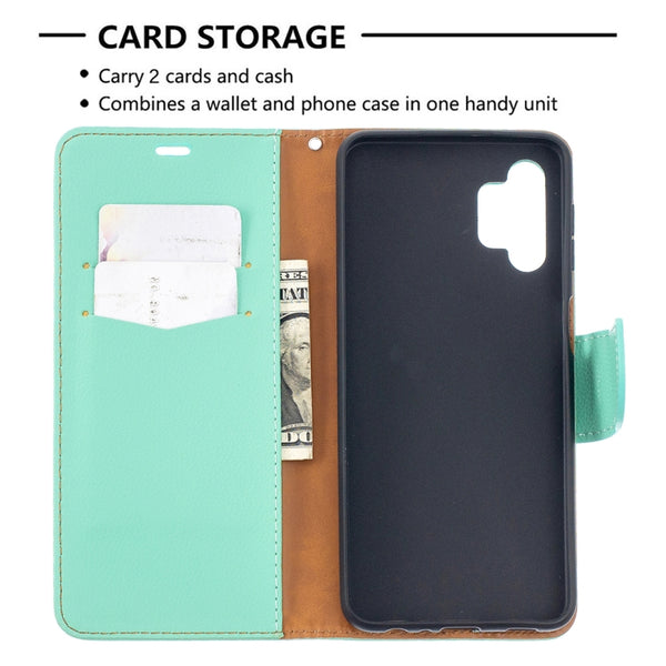 For Samsung Galaxy A32 5G Litchi Texture Pure Color Horizontal Flip PU Leather Case with H...(Green)