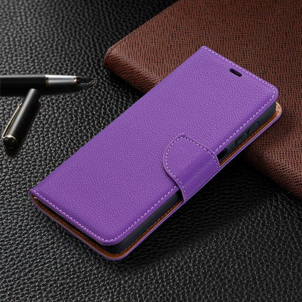 For Samsung Galaxy A32 5G Litchi Texture Pure Color Horizontal Flip PU Leather Case with ...(Purple)