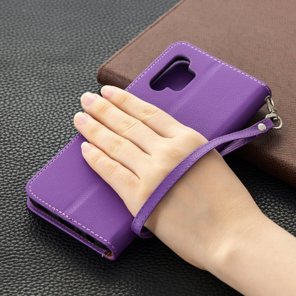 For Samsung Galaxy A32 5G Litchi Texture Pure Color Horizontal Flip PU Leather Case with ...(Purple)