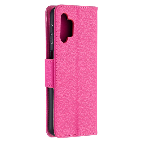 For Samsung Galaxy A32 5G Litchi Texture Pure Color Horizontal Flip PU Leather Case wit...(Rose Red)