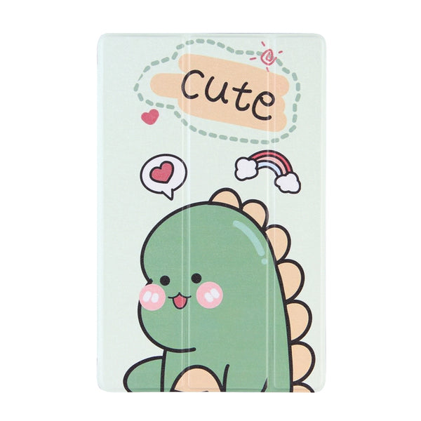 For Samsung Galaxy Tab A7 10.4 (2020) Coloured Drawing Pattern Horizontal Flip Le...(Green Dinosaur)