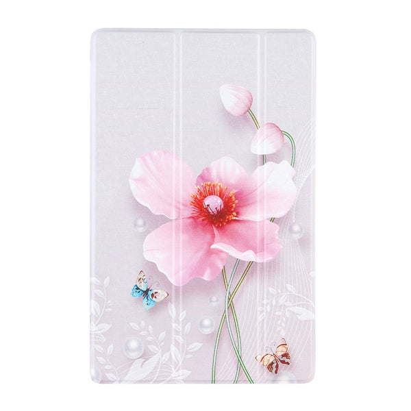 For Samsung Galaxy Tab A7 10.4 (2020) Coloured Drawing Pattern Horizontal Flip Leat...(Pearl Flower)