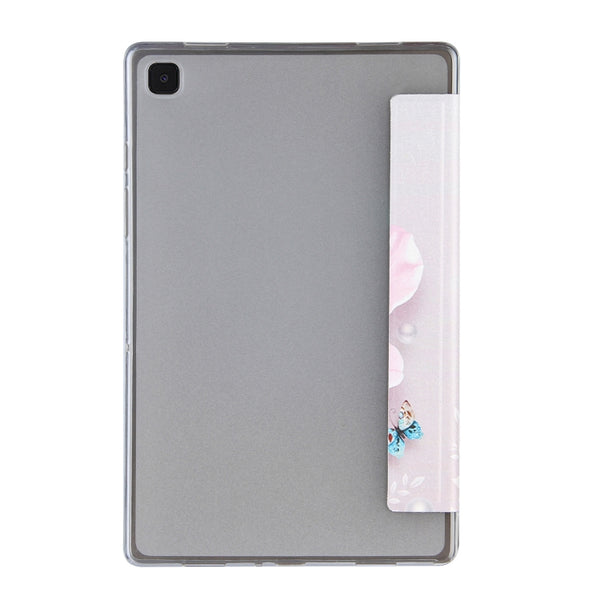 For Samsung Galaxy Tab A7 10.4 (2020) Coloured Drawing Pattern Horizontal Flip Leat...(Pearl Flower)