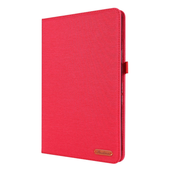 For Samsung Galaxy Tab S8 Tab S8 Plus Tab S7 FE Tab S7 T970 Horizontal Flip TPU Fabric PU Le...(Red)