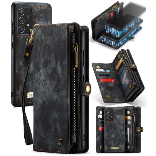 For Samsung Galaxy A72 5G 4G CaseMe-008 Detachable Multifunctional Flip Leather Phone Case(Black)