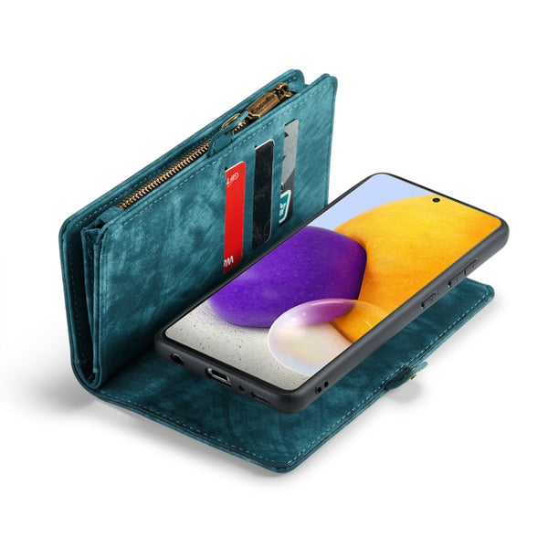 For Samsung Galaxy A72 5G 4G CaseMe-008 Detachable Multifunctional Flip Leather Phone Case(Blue)