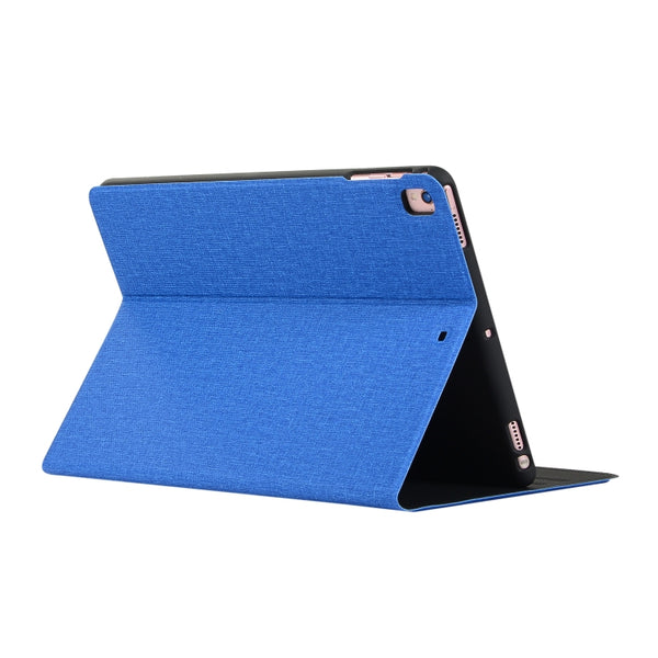 For iPad 10.2 2021 2020 2019 Voltage Craft Cloth TPU Protective Case with Holder(Blue)