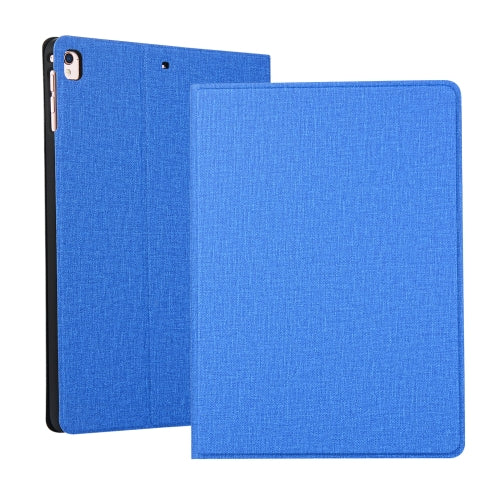 For iPad 10.2 2021 2020 2019 Voltage Craft Cloth TPU Protective Case with Holder(Blue)
