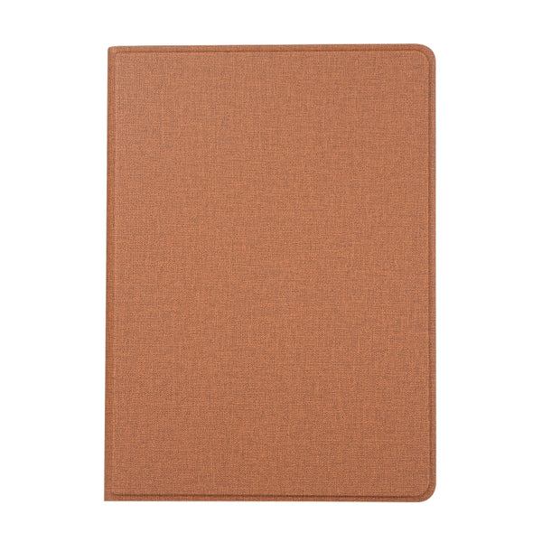 For iPad 10.2 2021 2020 2019 Voltage Craft Cloth TPU Protective Case with Holder(Brown)