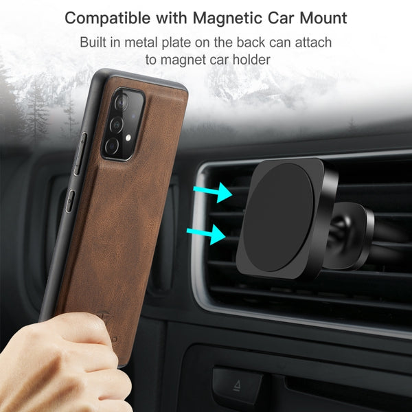 For Samsung Galaxy A52 5G 4G JEEHOOD Retro Magnetic Detachable Protective Case with Wallet...(Brown)